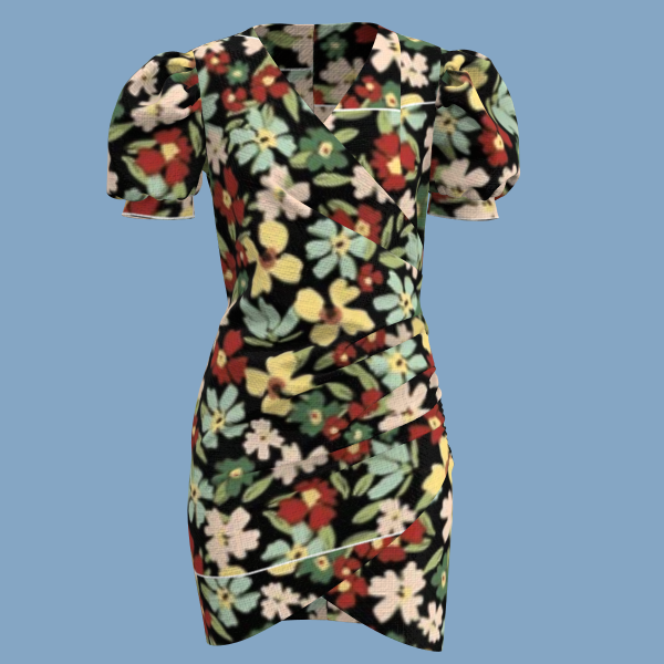 2380 Blk,red,yel Floral 원피스