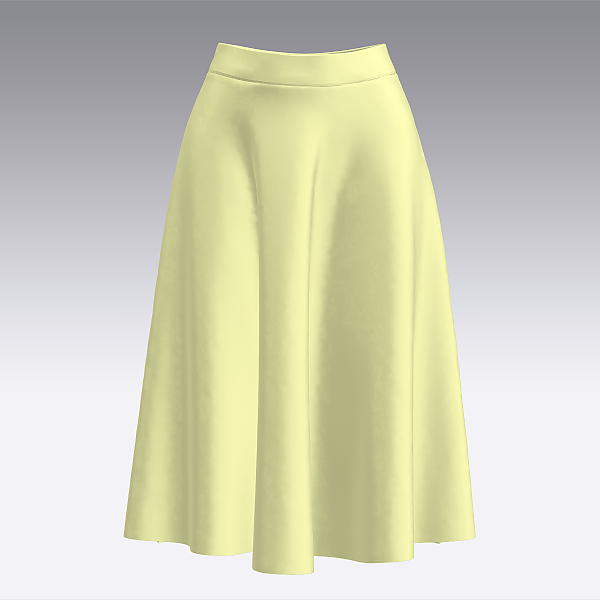 2578 미디 플레어 스커트